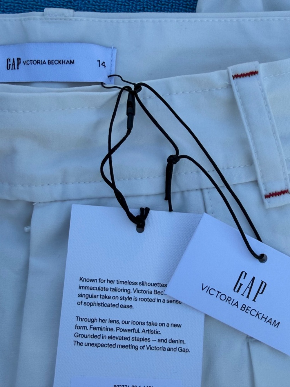 Victoria Beckham White Dress Slacks Gap Collab sz 14 with Subtle Label Detail - Picture 5 of 15